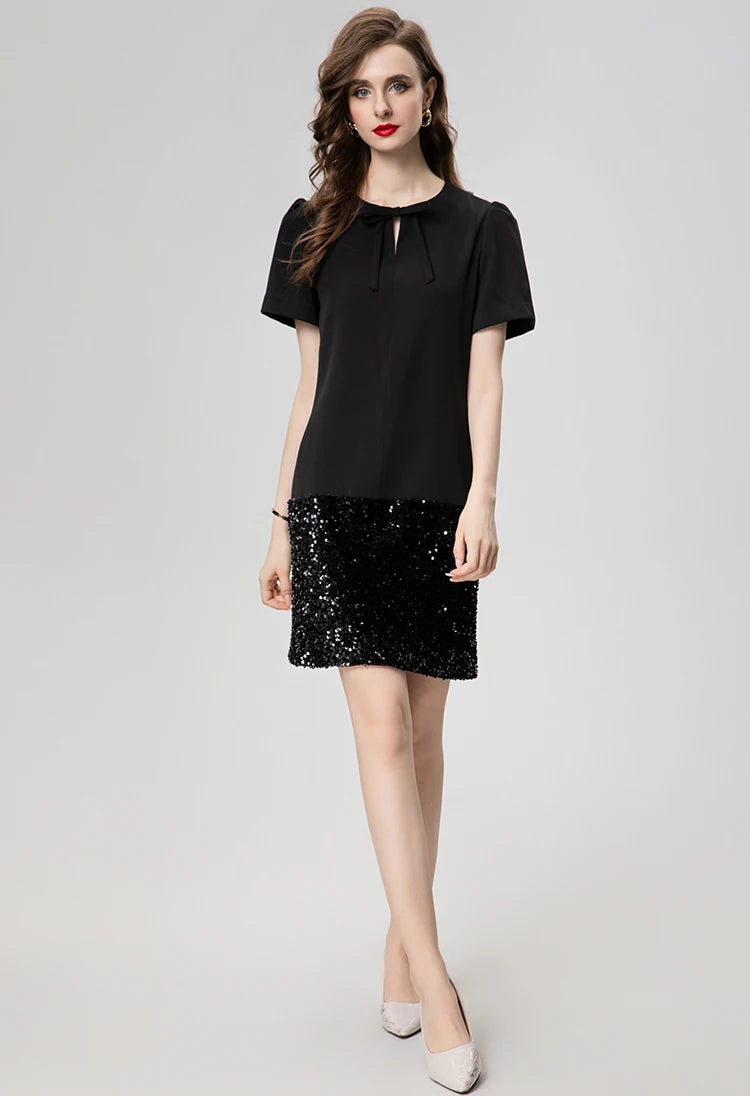 DRESS STYLE - SY938-short dress-onlinemarkat-Black-M - US 6-onlinemarkat