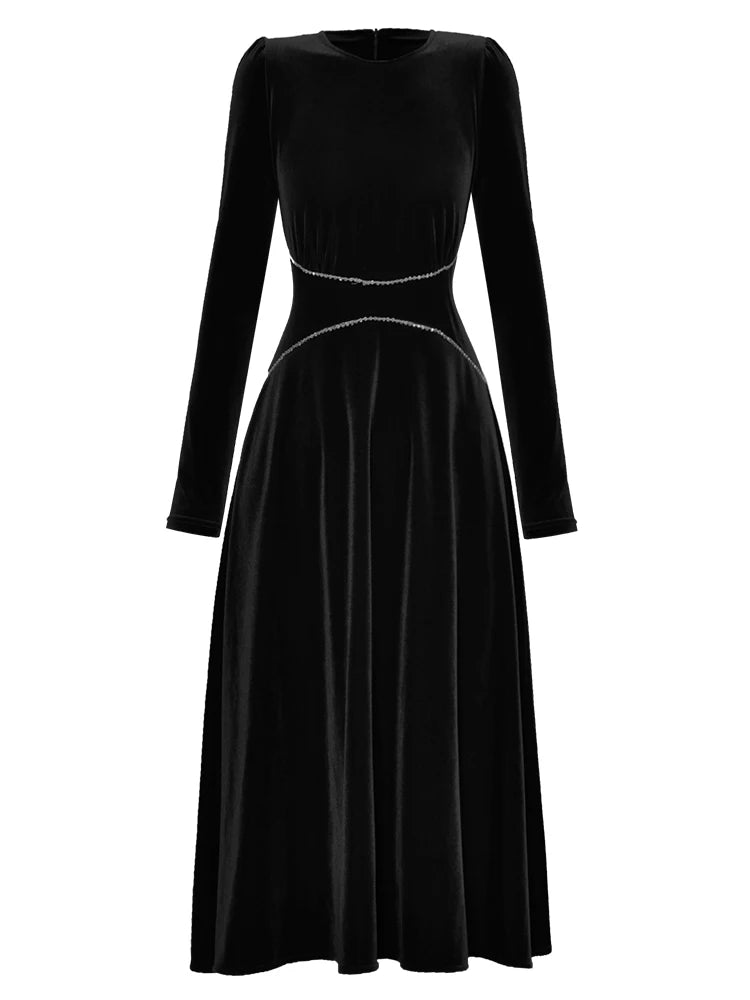 DRESS STYLE - NY3188-Midi Dress-onlinemarkat-Black-XS - US 2-onlinemarkat