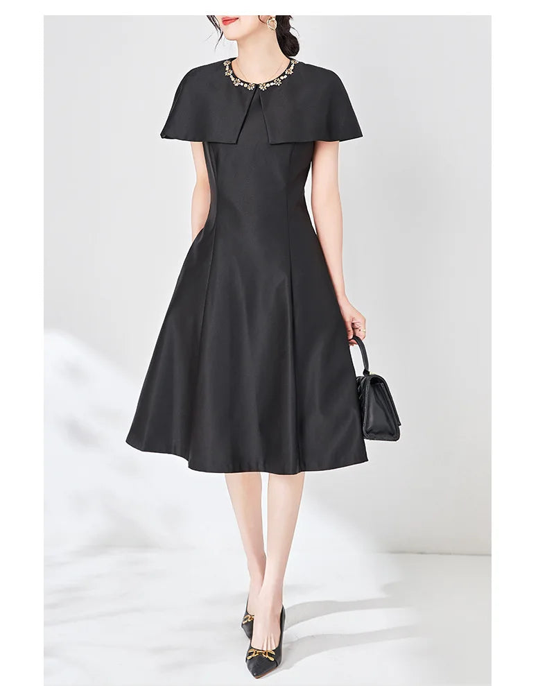 DRESS STYLE - SY757-Midi Dress-onlinemarkat-Black-XS - US 2-onlinemarkat