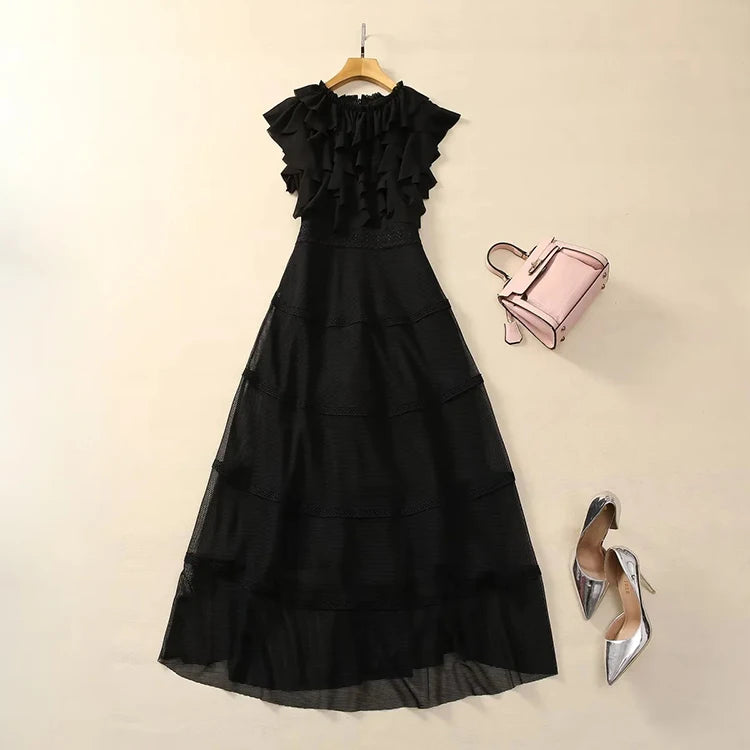 DRESS STYLE - NY3354-Midi Dress-onlinemarkat-Black-XS - US 2-onlinemarkat