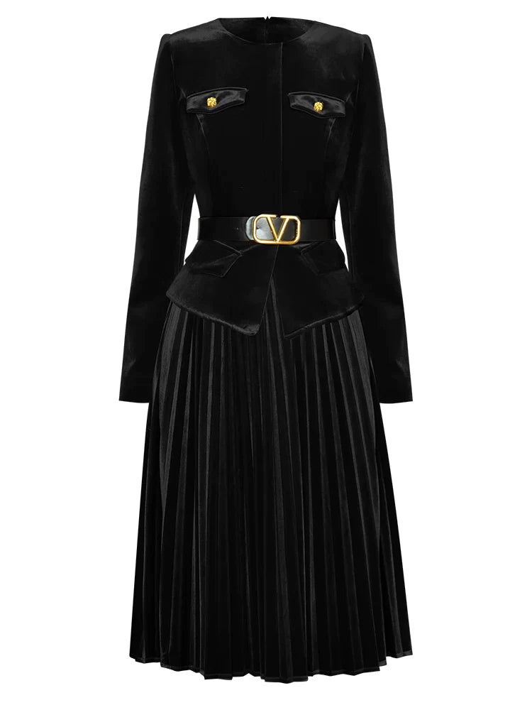 DRESS STYLE - NY3297-Midi Dress-onlinemarkat-S - US 4-Black-onlinemarkat