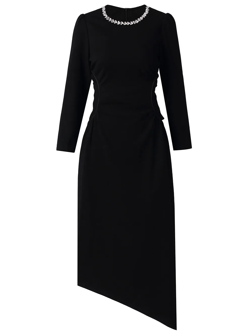 DRESS STYLE - NY3276-Midi Dress-onlinemarkat-black-XS - US 2-onlinemarkat