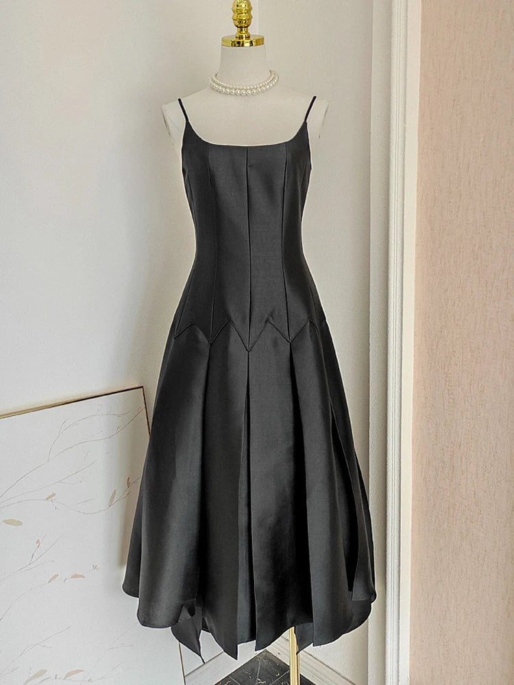 DRESS STYLE - SY754-Midi Dress-onlinemarkat-Black-M - US 6-onlinemarkat