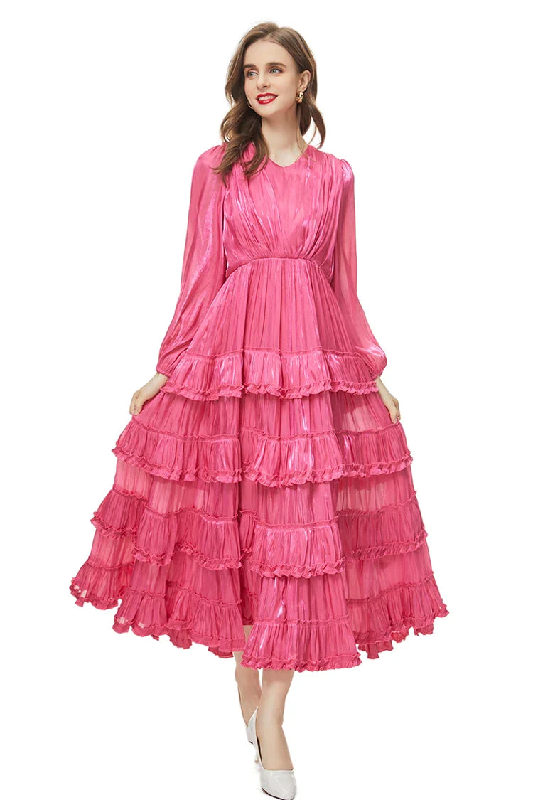 DRESS STYLE - NY3350-Midi Dress-onlinemarkat-Khaki-XS - US 2-onlinemarkat