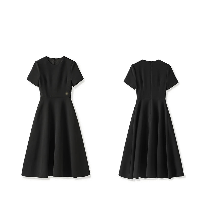 DRESS STYLE - SY898-Midi Dress-onlinemarkat-Black-XS - US 2-onlinemarkat