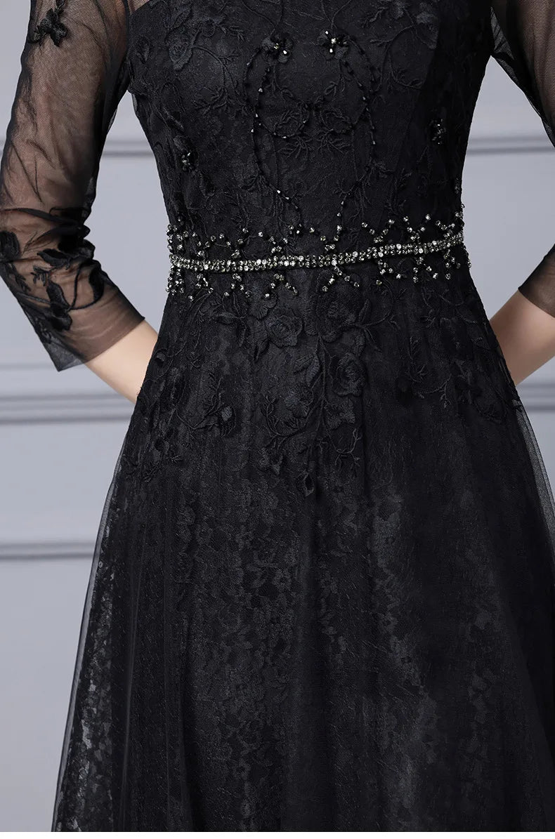 DRESS STYLE - SY415-Midi Dress-onlinemarkat-Black-XS - US 2-onlinemarkat