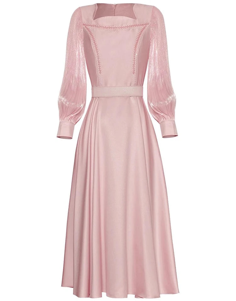 DRESS STYLE - SY525-Midi Dress-onlinemarkat-Pink-XS - US 2-onlinemarkat