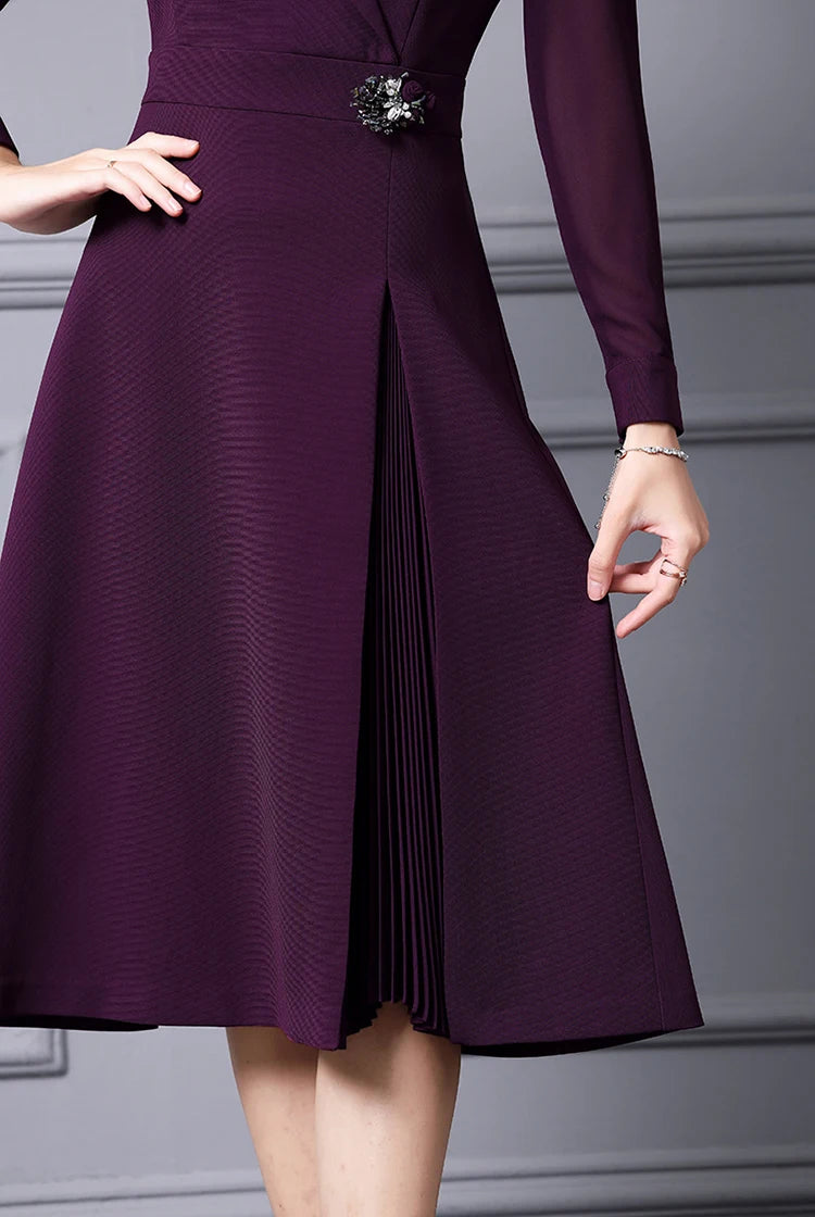 DRESS STYLE - SY601-Midi Dress-onlinemarkat-Purple-XS - US 2-onlinemarkat
