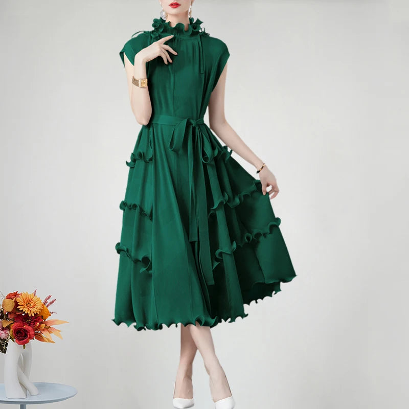 DRESS STYLE - SY769-Midi Dress-onlinemarkat-dark green-One Size-onlinemarkat