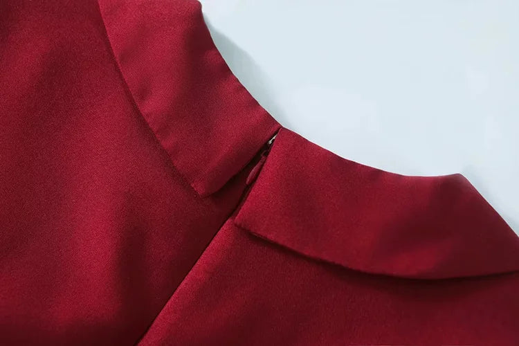DRESS STYLE - SY948-Midi Dress-onlinemarkat-Red-XS - US 2-onlinemarkat