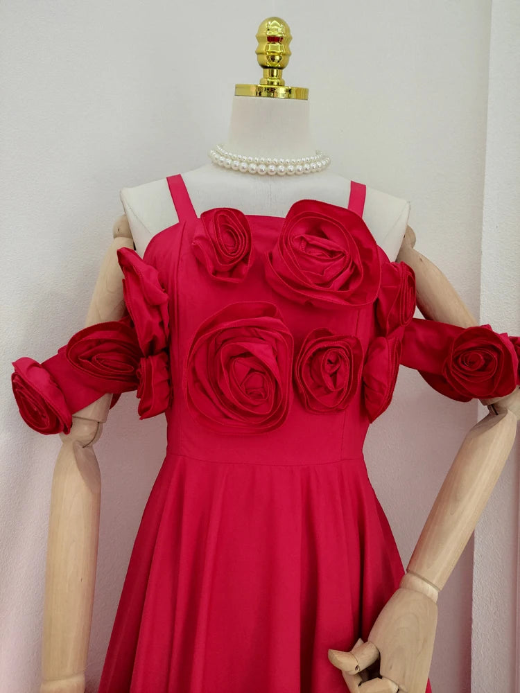 DRESS STYLE - SO271-Midi Dress-onlinemarkat-Red-XS - US 2-onlinemarkat
