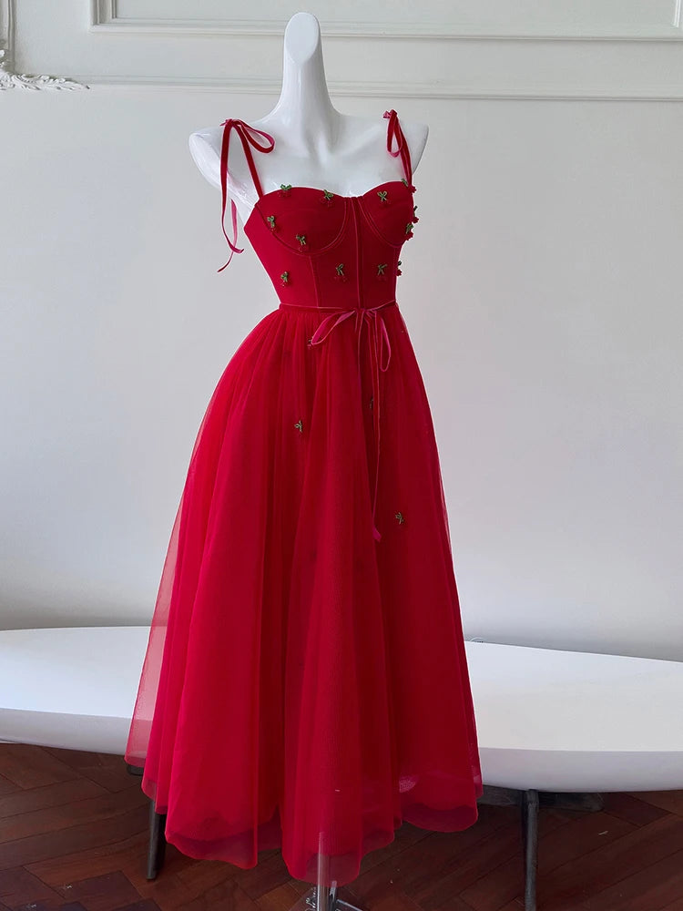 DRESS STYLE - SY472-Midi Dress-onlinemarkat-Red-XS - US 2-onlinemarkat
