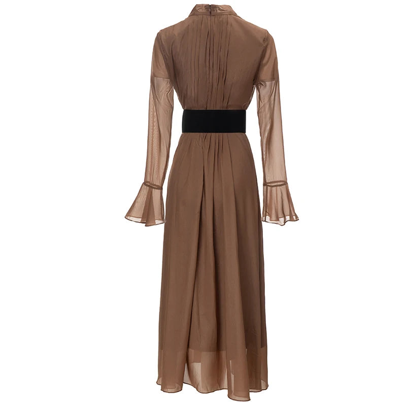 DRESS STYLE - SY383-maxi dress-onlinemarkat-Brown-XS - US 2-onlinemarkat