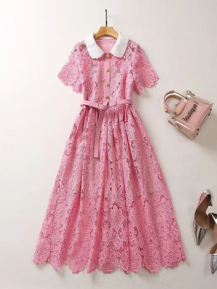 DRESS STYLE - SY696-Midi Dress-onlinemarkat-Pink-XS - US 2-onlinemarkat