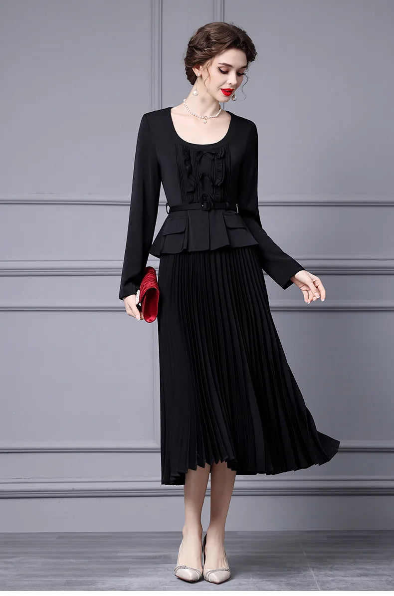 DRESS STYLE - SY376-Midi Dress-onlinemarkat-black-XS - US 2-onlinemarkat