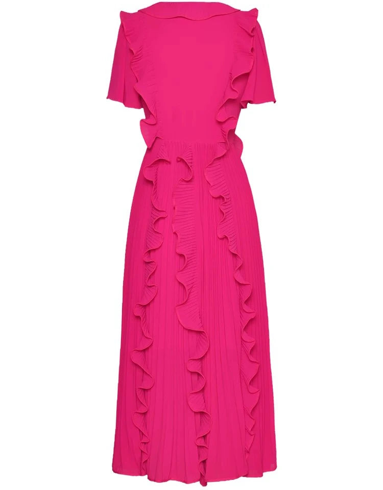 DRESS STYLE - SY630-Midi Dress-onlinemarkat-Rose Red-XS - US 2-onlinemarkat
