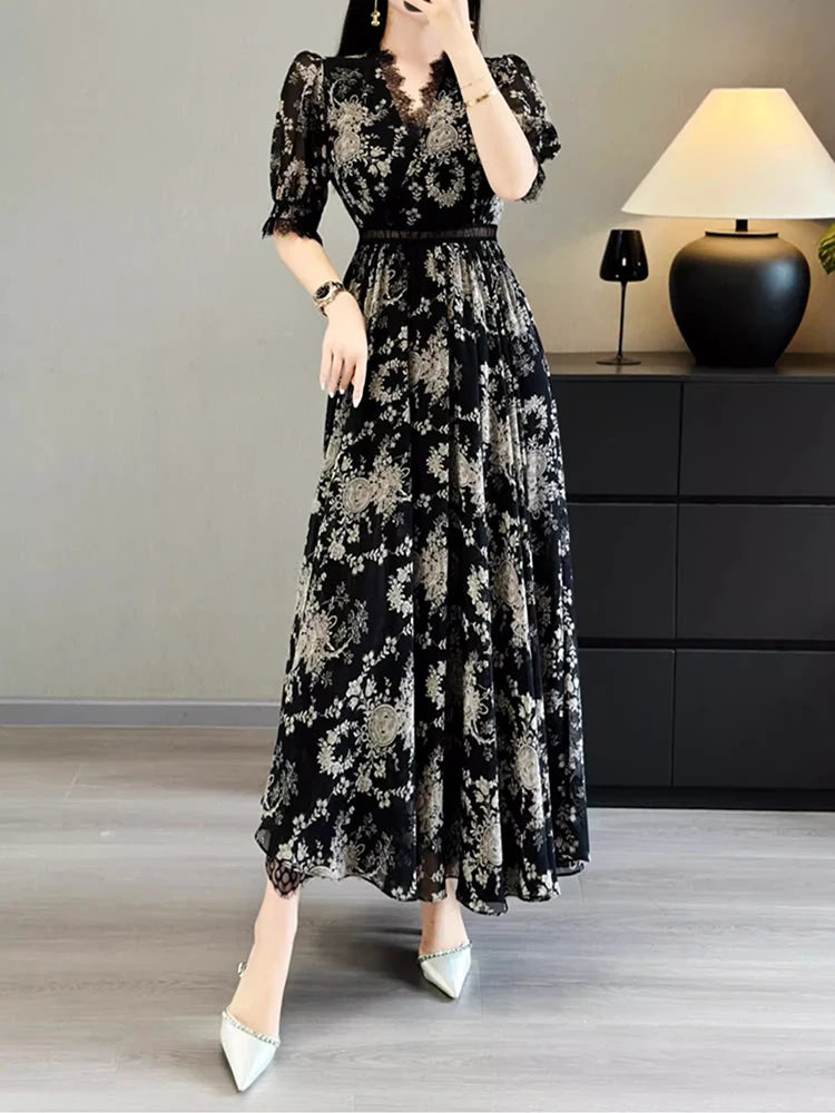 DRESS STYLE - SY895-maxi dress-onlinemarkat-Black-XS - US 2-onlinemarkat