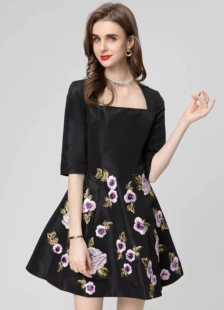 DRESS STYLE - SY568-short dress-onlinemarkat-Black-S - US 4-onlinemarkat