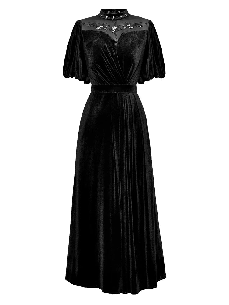 DRESS STYLE - SY603-Midi Dress-onlinemarkat-Black-L - US 8-onlinemarkat