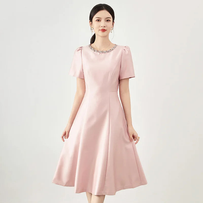 DRESS STYLE - SY896-short dress-onlinemarkat-Pink-M - US 6-onlinemarkat