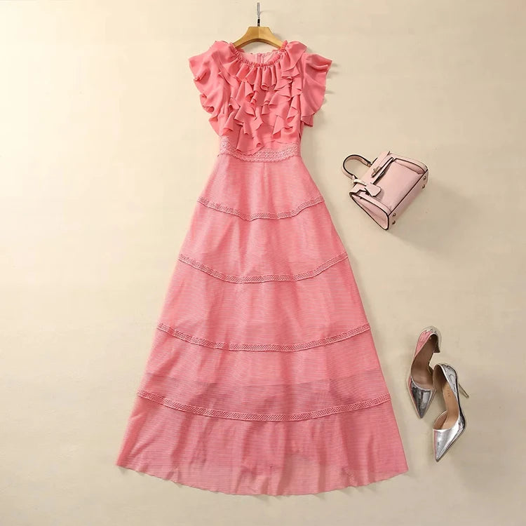 DRESS STYLE - NY3354-Midi Dress-onlinemarkat-Pink-XS - US 2-onlinemarkat