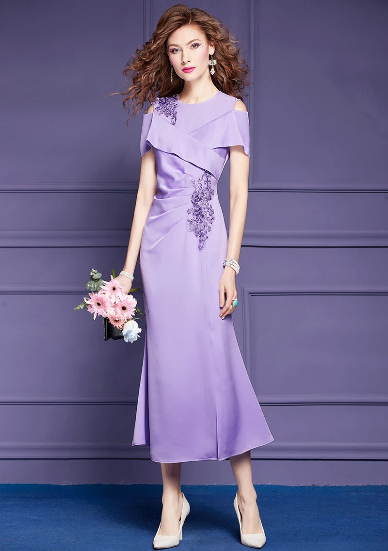 DRESS STYLE - SY765-Midi Dress-onlinemarkat-purple-S - US 4-onlinemarkat