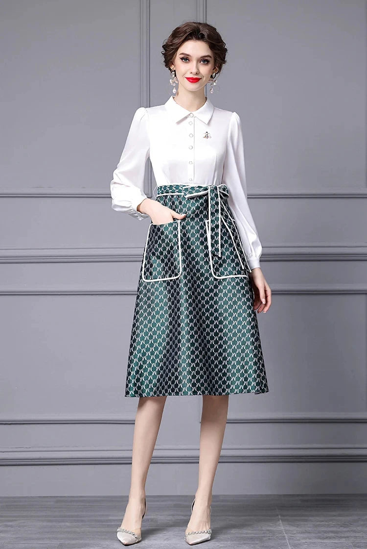 DRESS STYLE - SY511-Midi Dress-onlinemarkat-Green-XS - US 2-onlinemarkat