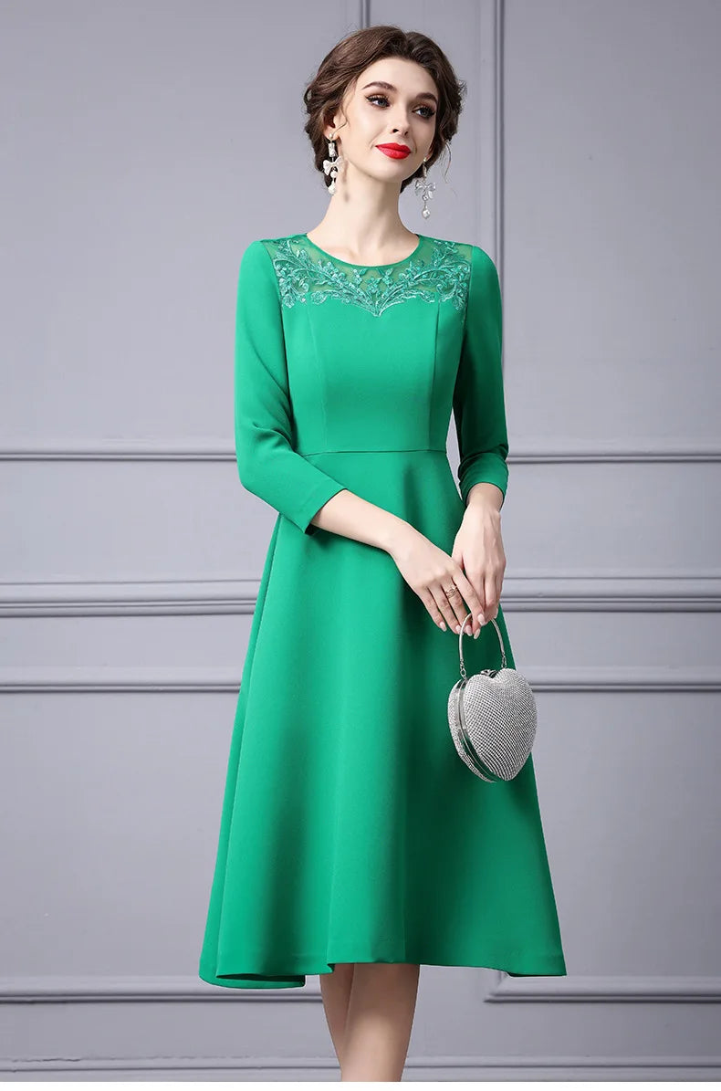 DRESS STYLE - SY309-Midi Dress-onlinemarkat-green-XS - US 2-onlinemarkat