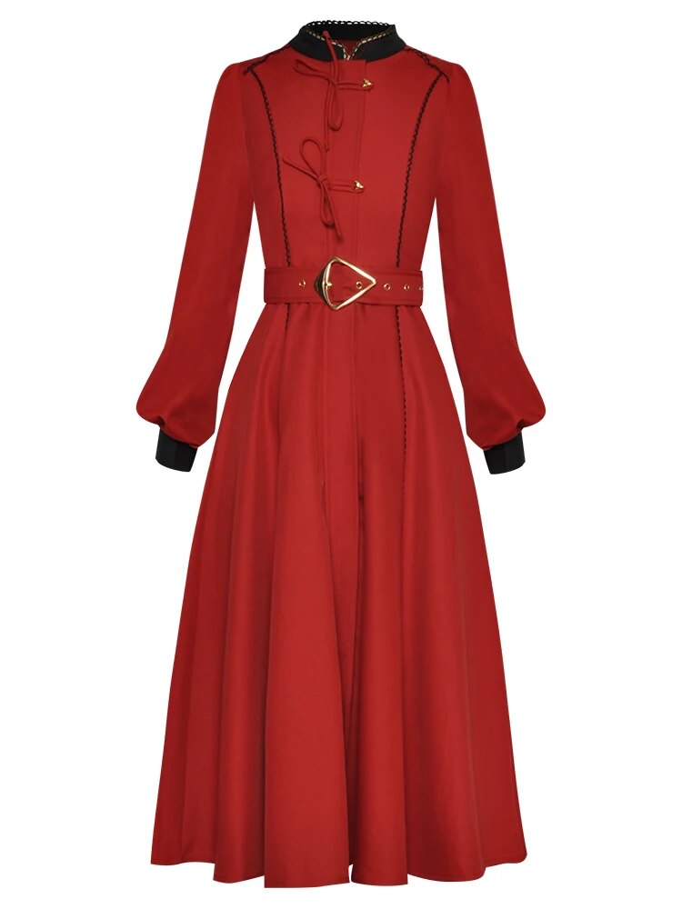 DRESS STYLE - NY3107-Midi Dress-onlinemarkat-Red-XS - US 2-onlinemarkat