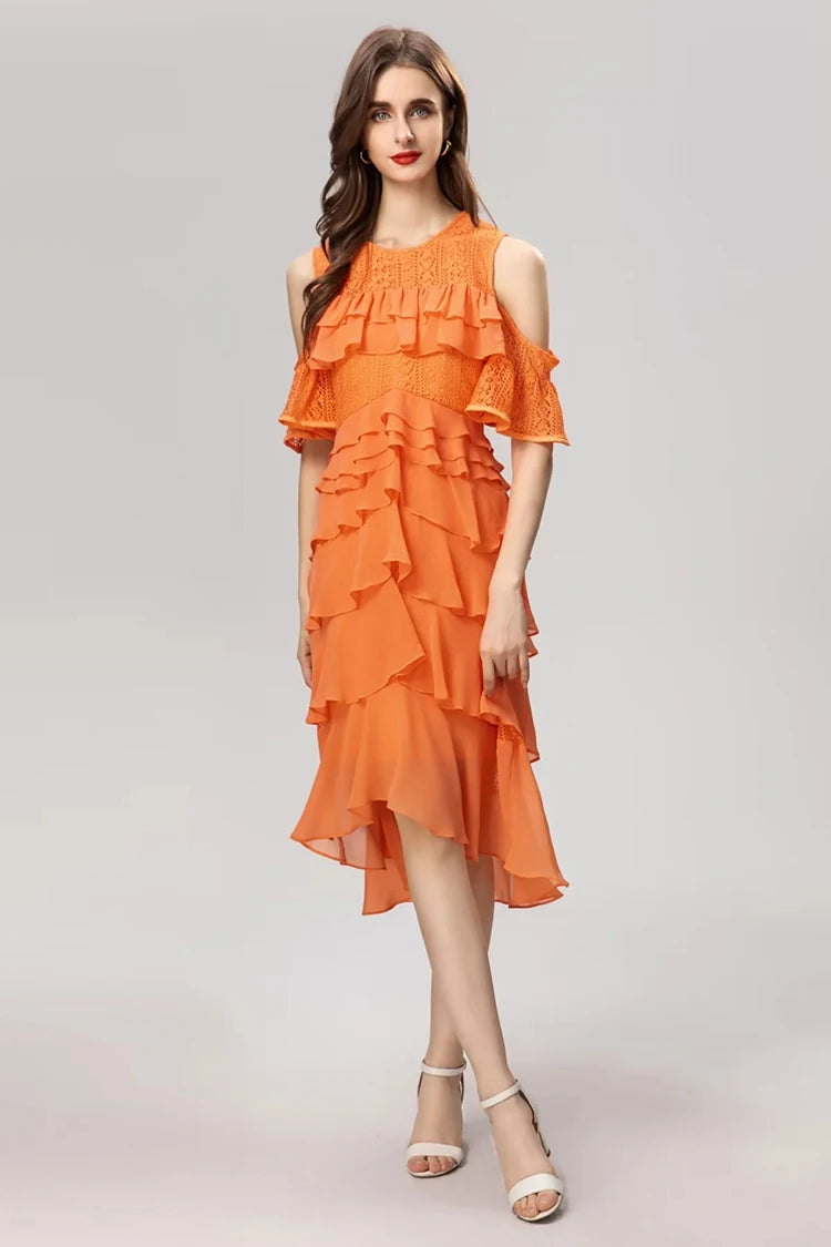 DRESS STYLE - NY3345-Midi Dress-onlinemarkat-Orange-XS - US 2-onlinemarkat