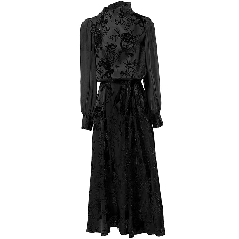 DRESS STYLE - SY552-Midi Dress-onlinemarkat-Black-XS - US 2-onlinemarkat