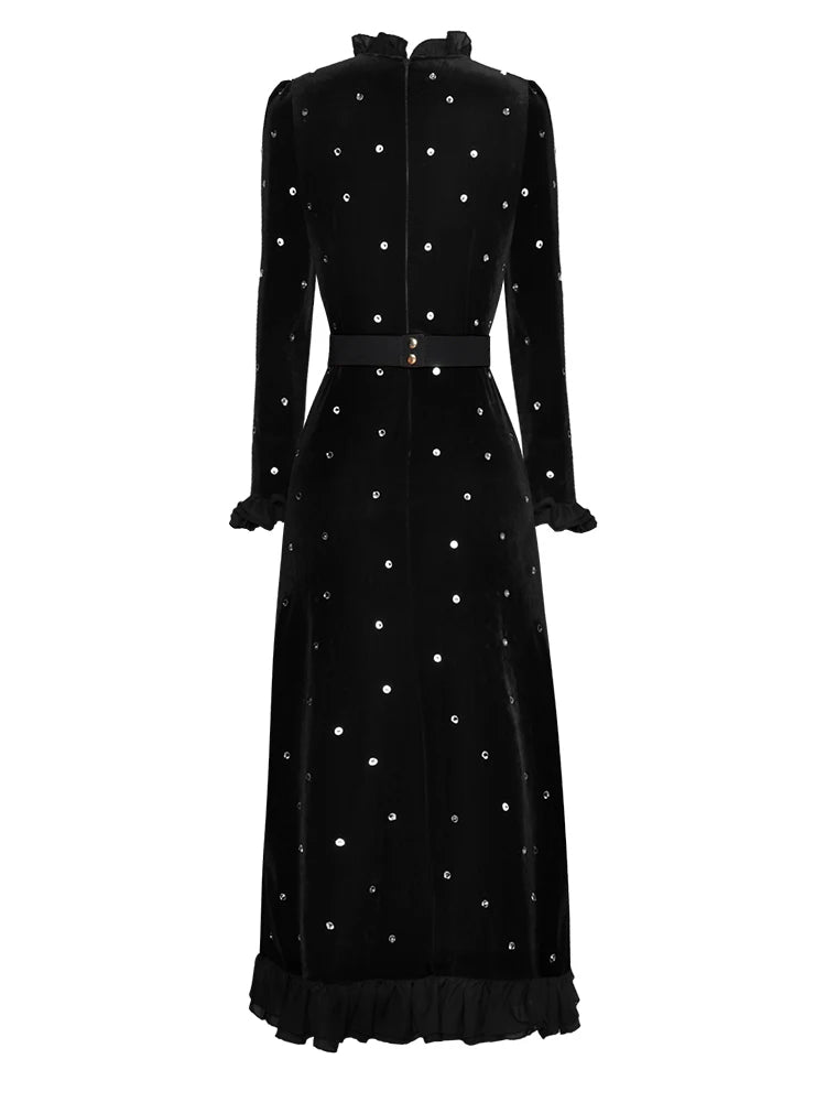 DRESS STYLE - NY3381-Midi Dress-onlinemarkat-Black-S - US 4-onlinemarkat
