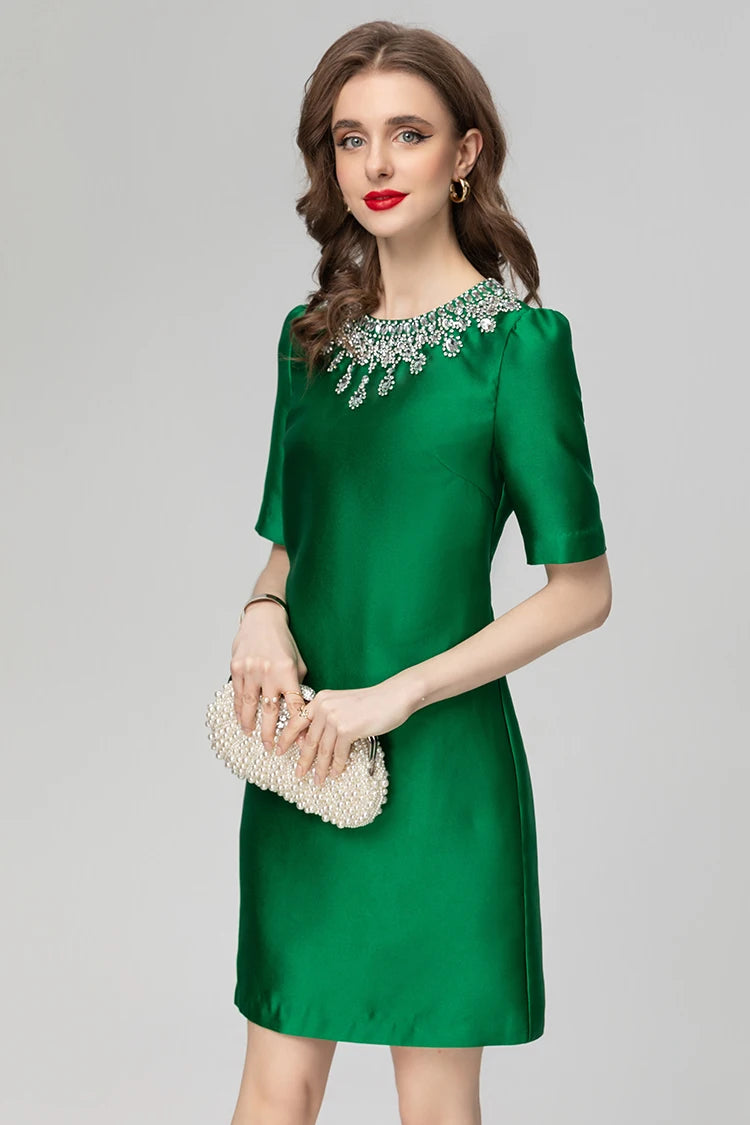 DRESS STYLE - SO212-short dress-onlinemarkat-green-XS - US 2-onlinemarkat