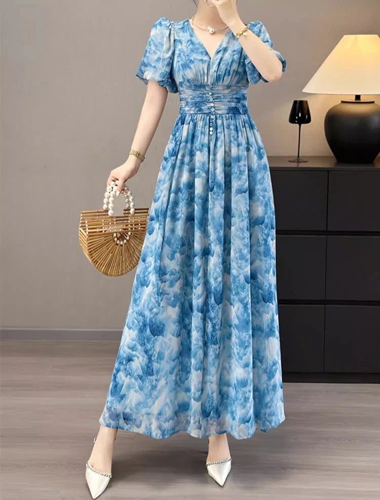 DRESS STYLE - SY870-maxi dress-onlinemarkat-Blue-XS - US 2-onlinemarkat