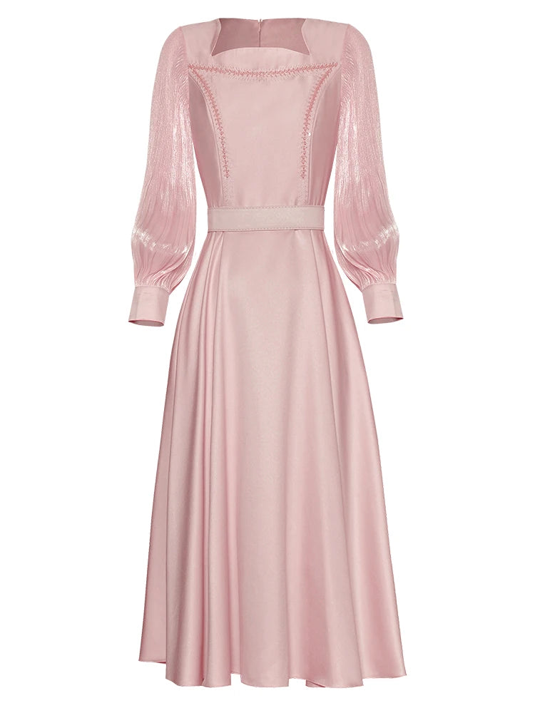 DRESS STYLE - SY750-Midi Dress-onlinemarkat-Pink-M - US 6-onlinemarkat