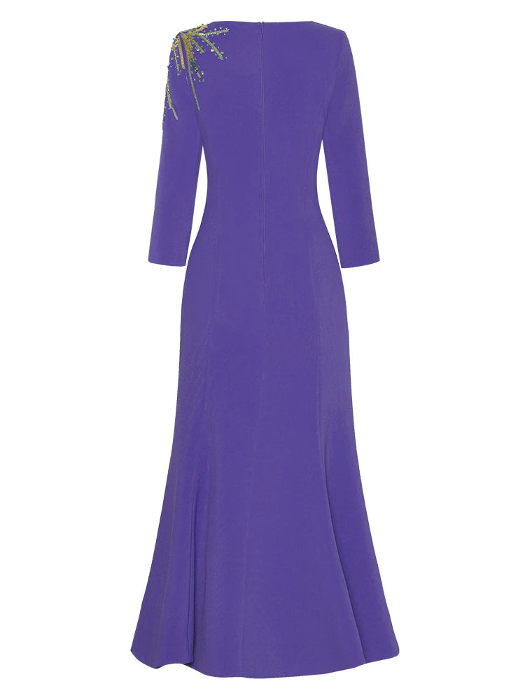 DRESS STYLE - SY468-Midi Dress-onlinemarkat-Blue-XS - US 2-onlinemarkat
