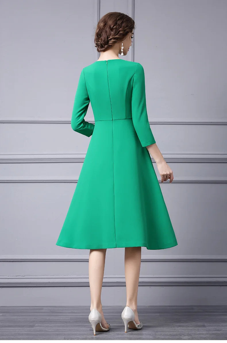 DRESS STYLE - SY309-Midi Dress-onlinemarkat-green-XS - US 2-onlinemarkat