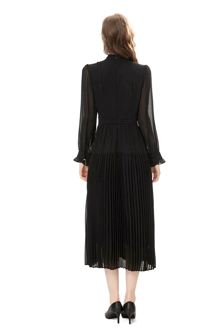 DRESS STYLE - NY3394-Midi Dress-onlinemarkat-black-XS - US 2-onlinemarkat