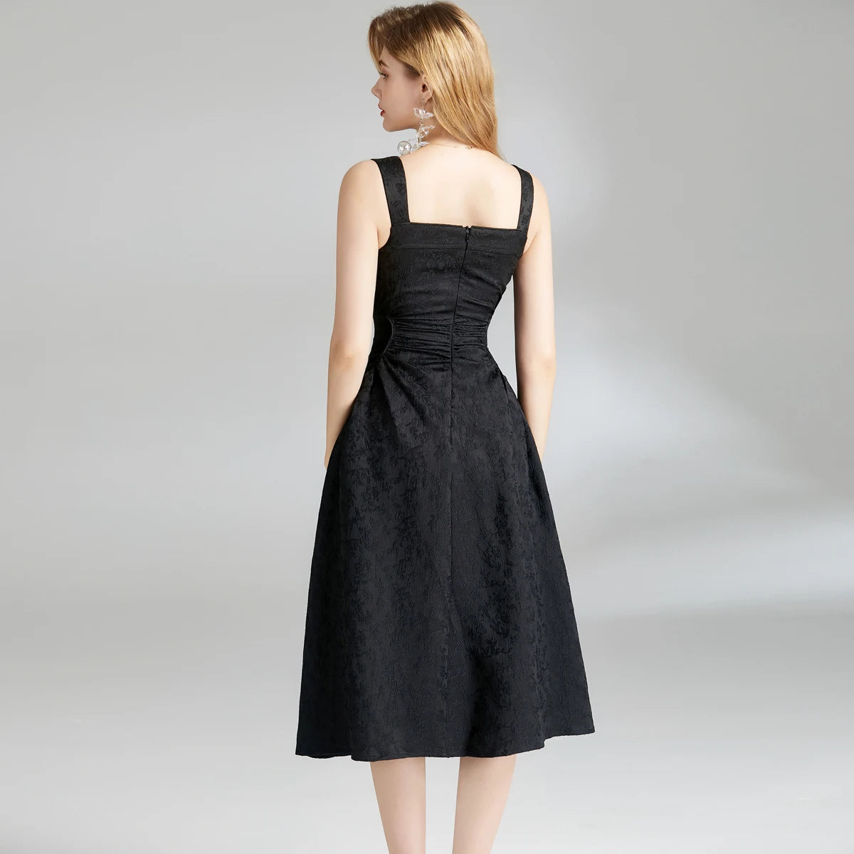 DRESS STYLE - SY805-Midi Dress-onlinemarkat-black-XS - US 2-onlinemarkat