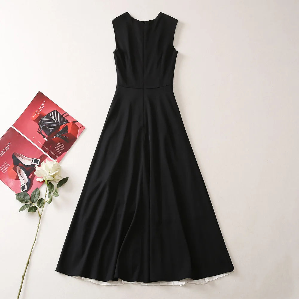 DRESS STYLE - SY690-Midi Dress-onlinemarkat-white black-XS - US 2-onlinemarkat