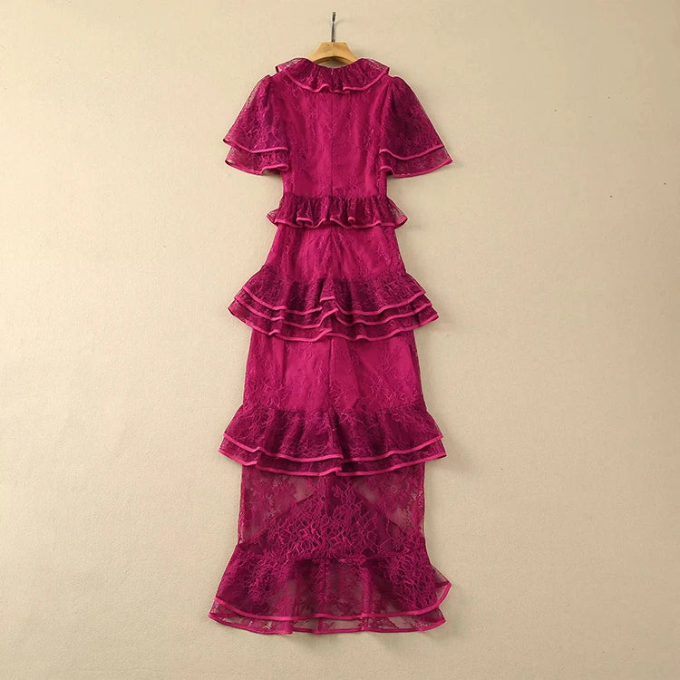 DRESS STYLE - SY339-Midi Dress-onlinemarkat-Rose Red-XS - US 2-onlinemarkat