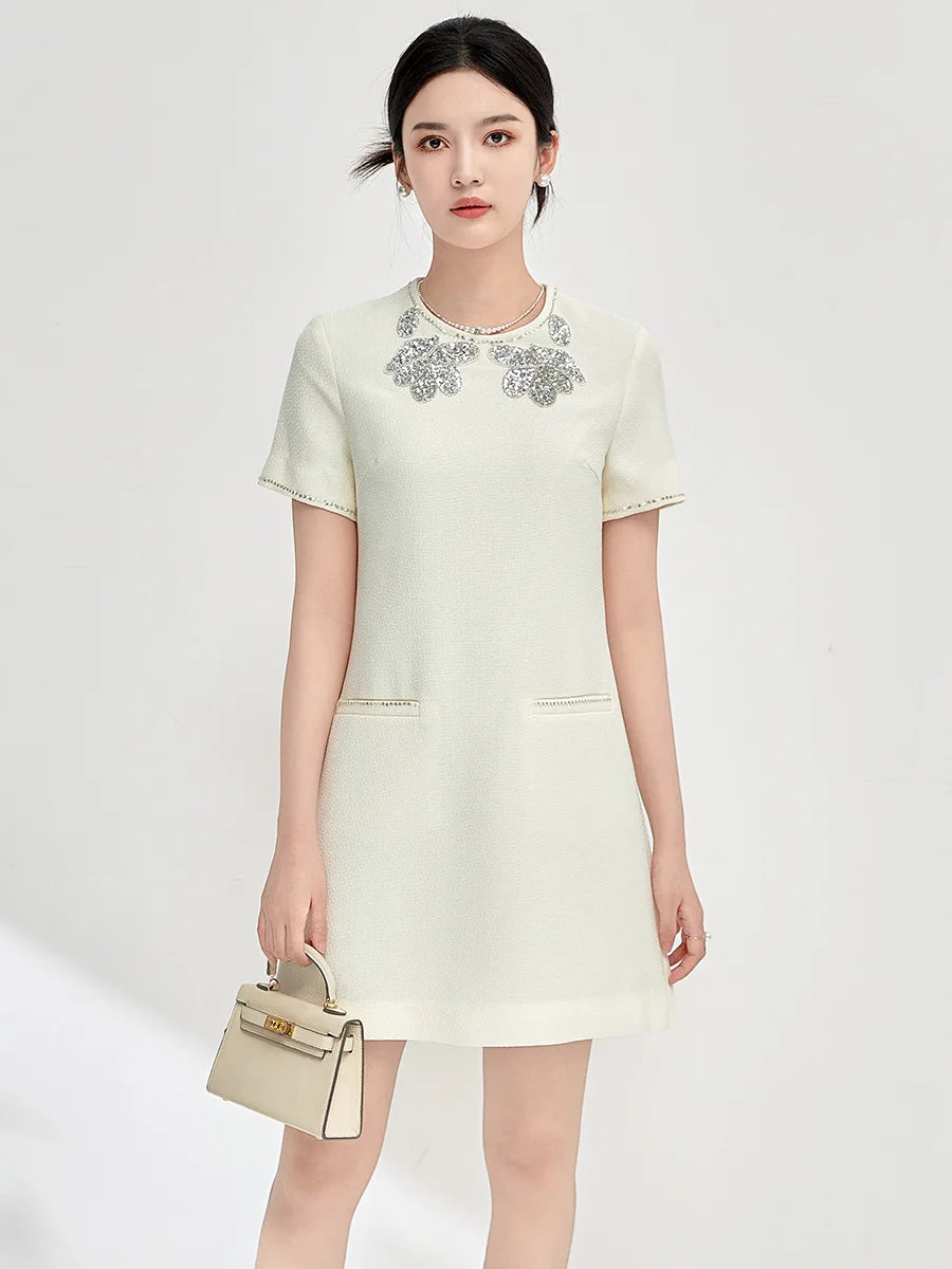 DRESS STYLE - SY763-short dress-onlinemarkat-White-XL - US 10-onlinemarkat