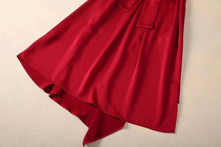 DRESS STYLE - SY868-Midi Dress-onlinemarkat-Red-S - US 4-onlinemarkat