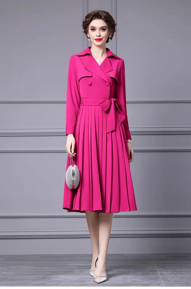 DRESS STYLE - SY391-Midi Dress-onlinemarkat-Rose Red-XS - US 2-onlinemarkat