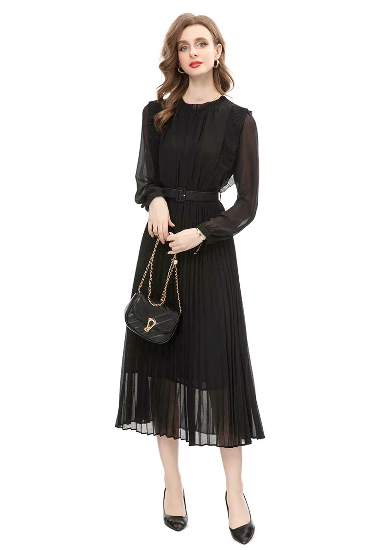 DRESS STYLE - NY3396-Midi Dress-onlinemarkat-black-XS - US 2-onlinemarkat