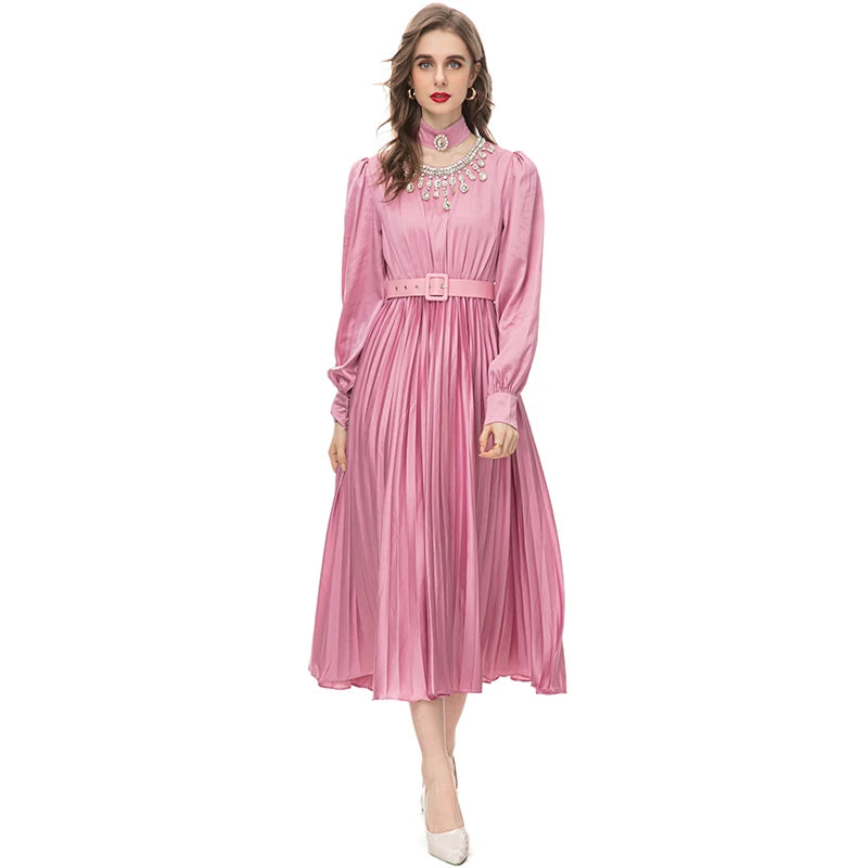 DRESS STYLE - SY508-Midi Dress-onlinemarkat-Pink-XS - US 2-onlinemarkat