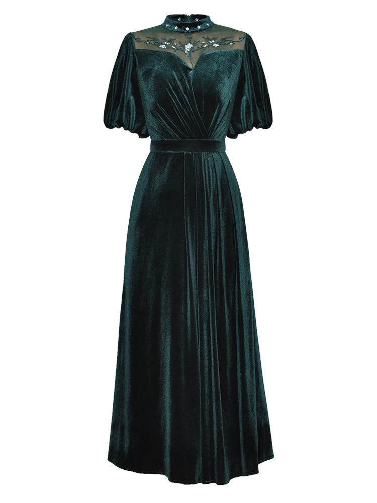 DRESS STYLE - SY603-Midi Dress-onlinemarkat-Green-XS - US 2-onlinemarkat