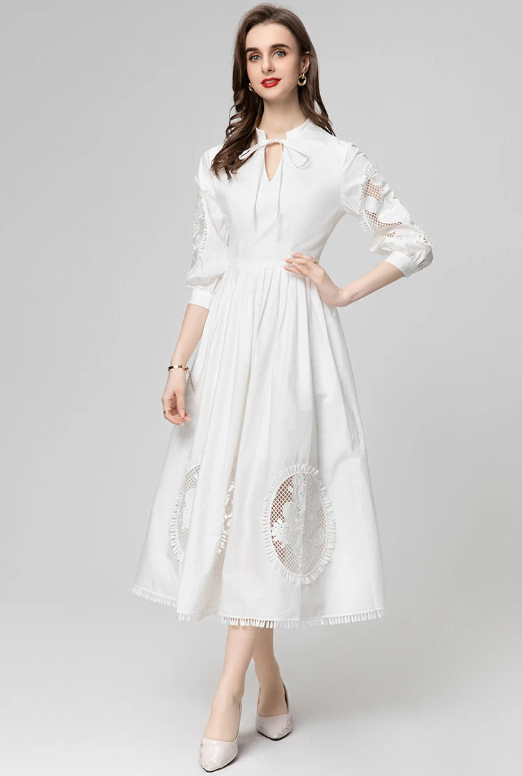 DRESS STYLE - SY571-Midi Dress-onlinemarkat-White-XS - US 2-onlinemarkat