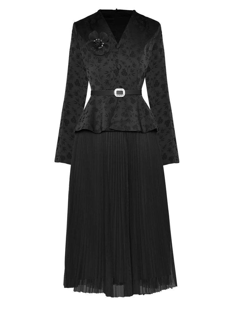DRESS STYLE - NY3218-Midi Dress-onlinemarkat-Black-XS - US 2-onlinemarkat