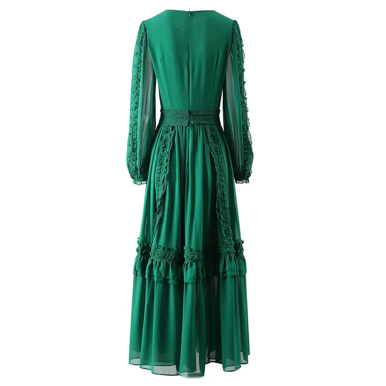 DRESS STYLE - SY479-maxi dress-onlinemarkat-green-XS - US 2-onlinemarkat